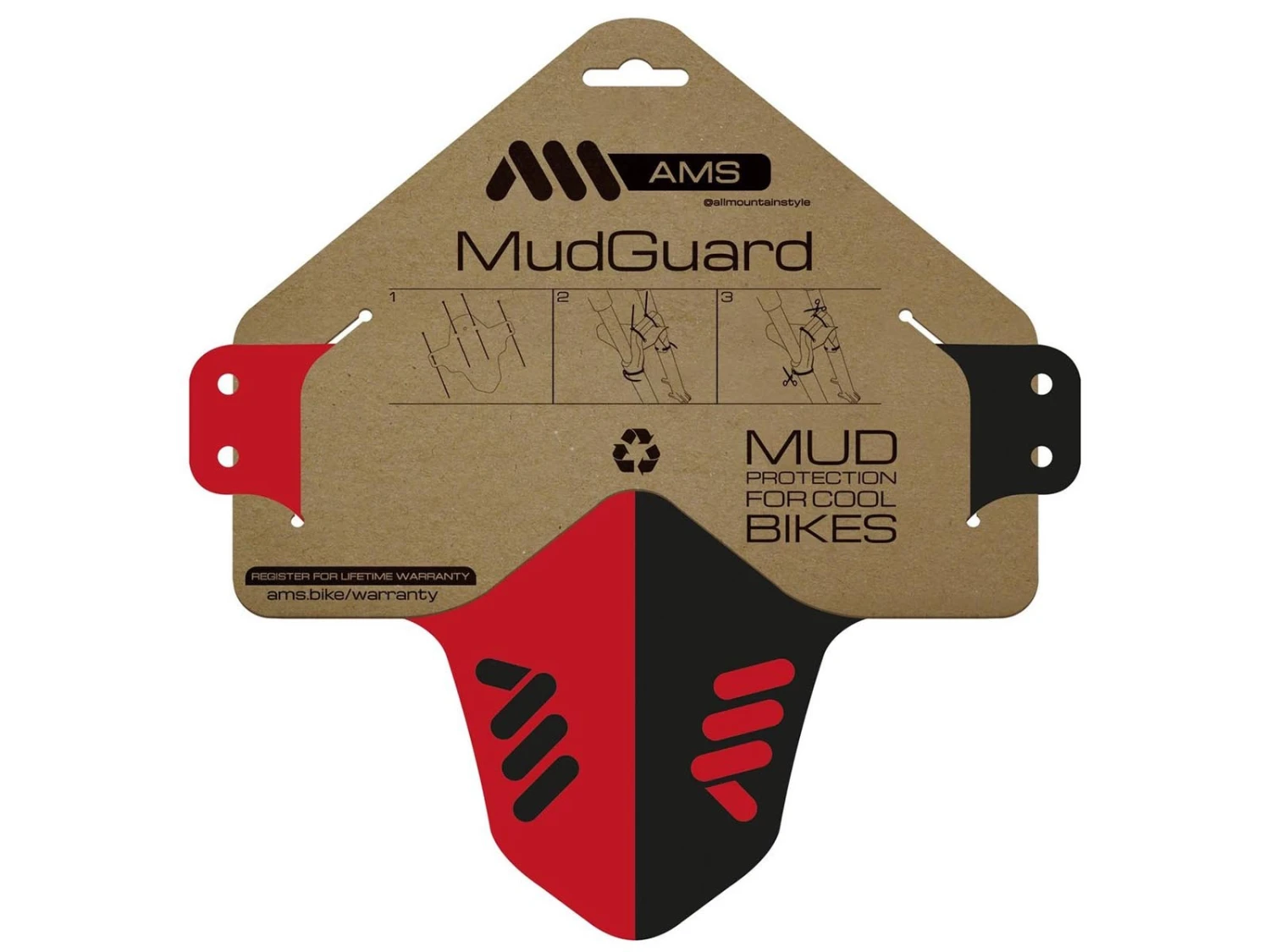 All-mountain-style AMS Garde Boue Avant Rouge Et Noir Mud Guard 3 All-mountain-style AMS Garde Boue Avant Rouge Et Noir Mud Guard
