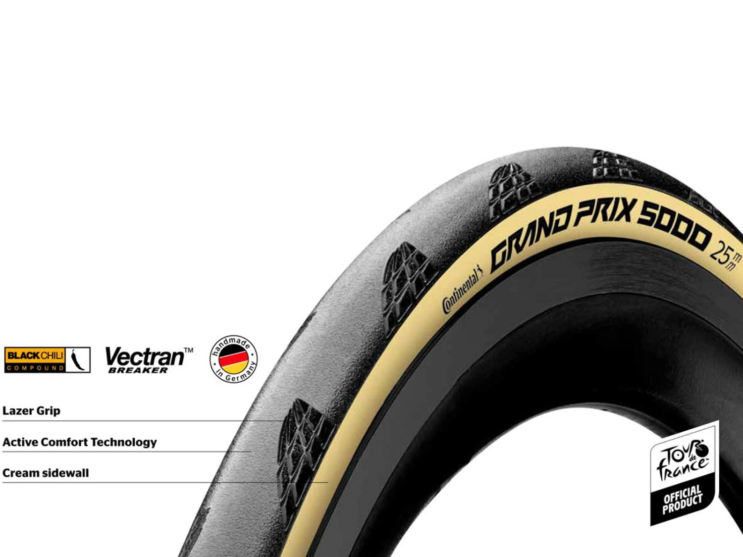 CONTINENTAL Pneu GP 5000 Beige (Grand Prix 5000 LTD TDF) 700x25c 700x28c 4 CONTINENTAL Pneu GP 5000 Beige (Grand Prix 5000 LTD TDF) 700x25c 700x28c – Image 2