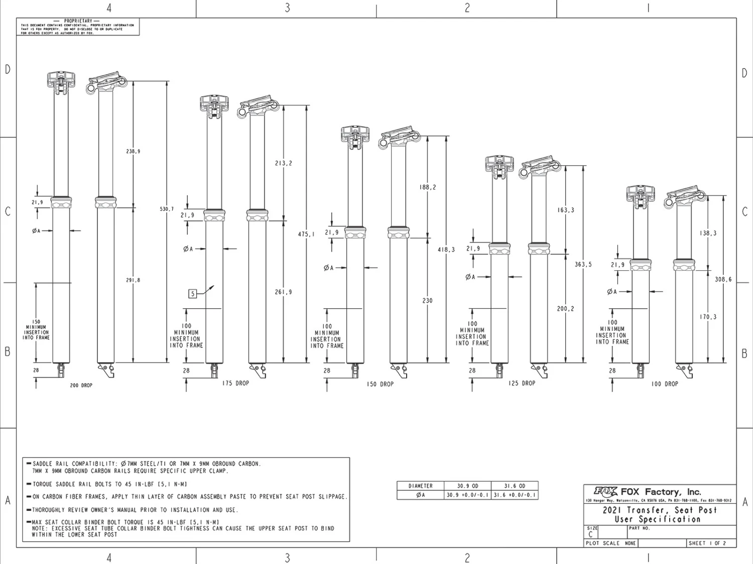 FOX Transfer Factory Tige De Selle Télescopique 2023 Câble Interne 150mm ⌀31,6mm 418mm 8 FOX Transfer Factory Tige De Selle Télescopique 2023 Câble Interne 150mm ⌀31,6mm 418mm – Image 6