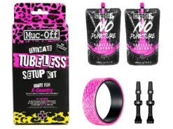 MUC-OFF Kit De Conversion Tubeless Pour 2 Roues (sachets De Préventif + Fonds De Jante + Valves 44mm)